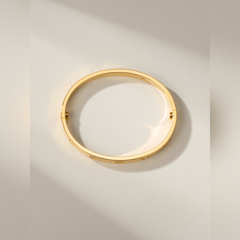 [原單對版] (配全套包裝) 卡地亞 Cartier寬版四鑽手鐲(尺寸16、1