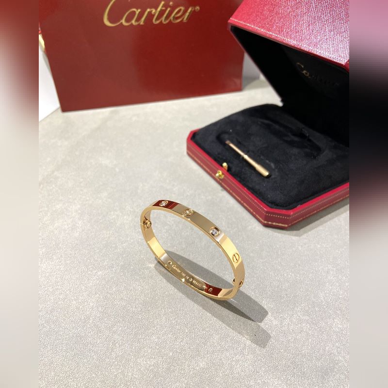 [原單對版] (配全套包裝) Cartier卡地亞 Cartier 寬版四鑽手