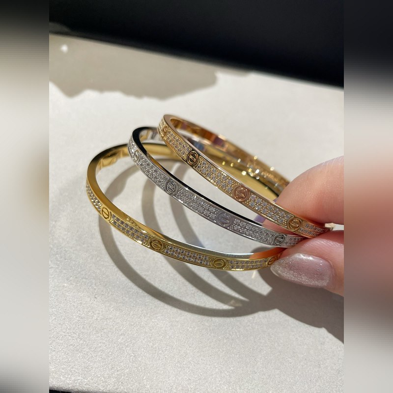 [原單對(duì)版] (配全套包裝) 卡地亞 Cartier窄版滿天星手鐲 三色現(xiàn)貨