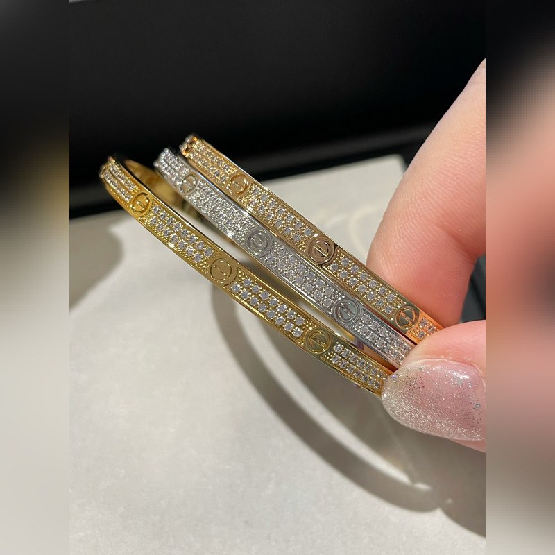 [原單對(duì)版] (配全套包裝) 卡地亞 Cartier窄版滿天星手鐲 三色現(xiàn)貨