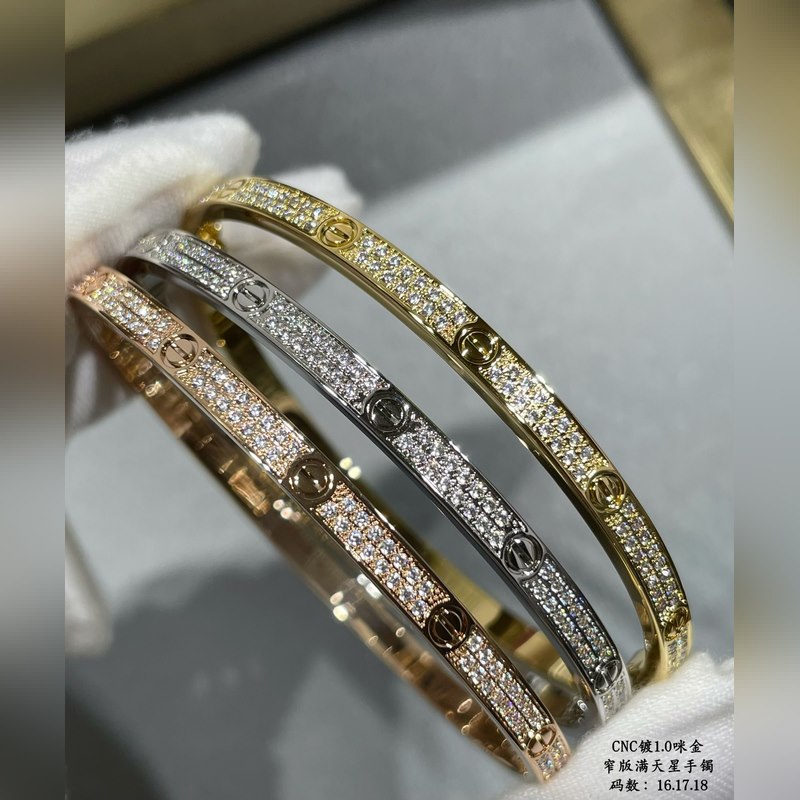 [原單對版] (配全套包裝) 卡地亞 Cartier窄版滿天星二代CNC手鑲鑽