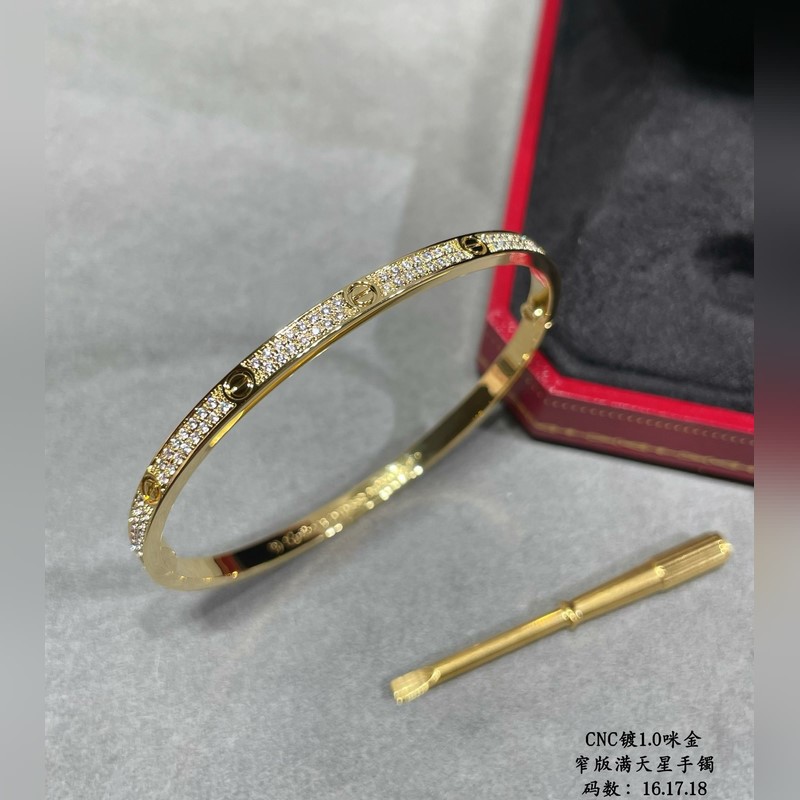 [原單對版] (配全套包裝) 卡地亞 Cartier窄版滿天星二代CNC手鑲鑽