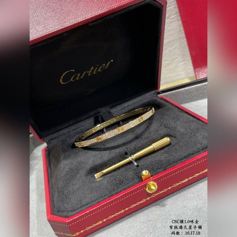 [原單對版] (配全套包裝) 卡地亞 Cartier窄版滿天星二代CNC手鑲鑽