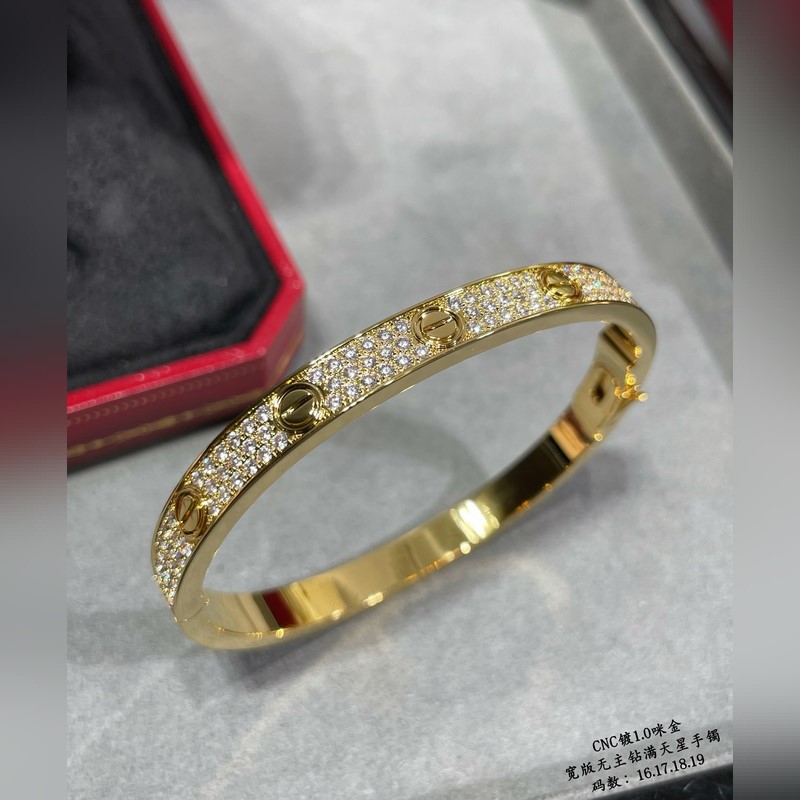 [原單對版] (配全套包裝) 卡地亞 Cartier寬版滿天星二代CNC手鑲鑽