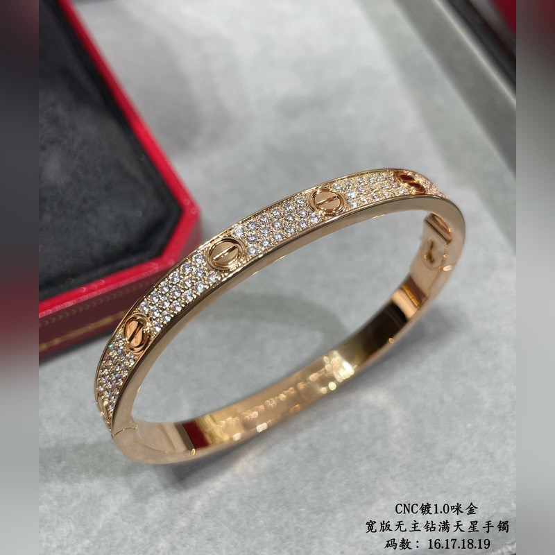 [原單對版] (配全套包裝) 卡地亞 Cartier寬版滿天星二代CNC手鑲鑽