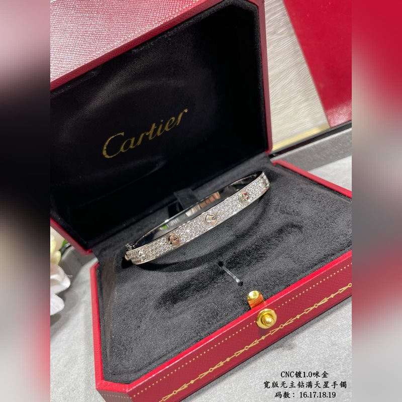 [原單對版] (配全套包裝) 卡地亞 Cartier寬版滿天星二代CNC手鑲鑽
