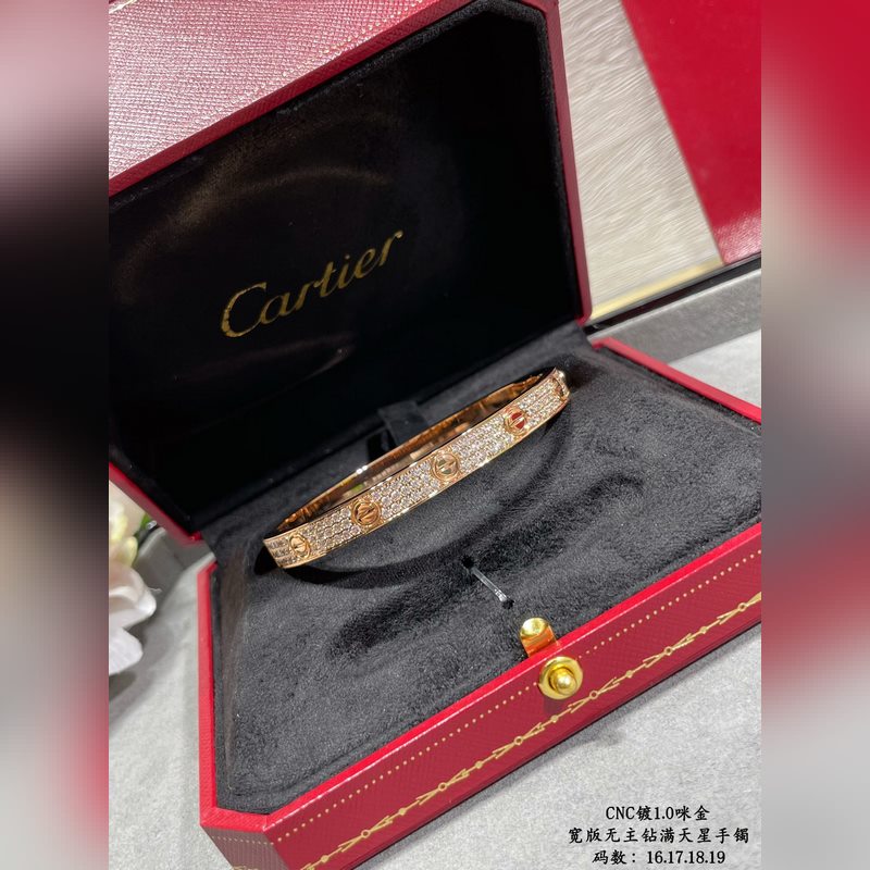 [原單對版] (配全套包裝) 卡地亞 Cartier寬版滿天星二代CNC手鑲鑽