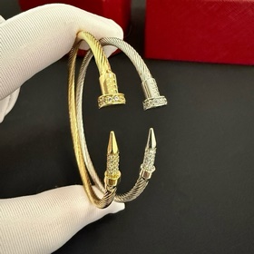 [原單對版] (配全套包裝) 卡地亞 Cartier釘子鑲鑽手鐲 明星網紅同歀