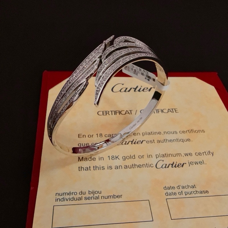 [原單對(duì)版](配全套包裝) 卡地亞 Cartier羽毛鑲鑽手鐲 高端定制版本 鑲