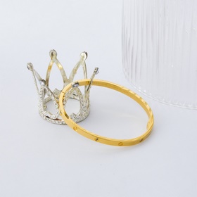 卡地亞 Cartier窄版六鑽手鐲 金黃色 [V金版本] 圈口[16 17 18