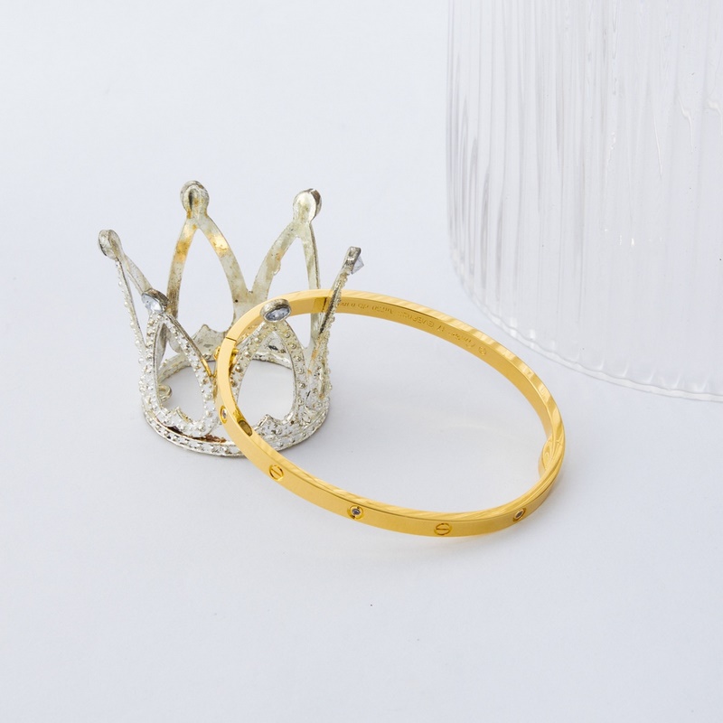 卡地亞 Cartier窄版六鑽手鐲 金黃色 [V金版本] 圈口[16 17 18