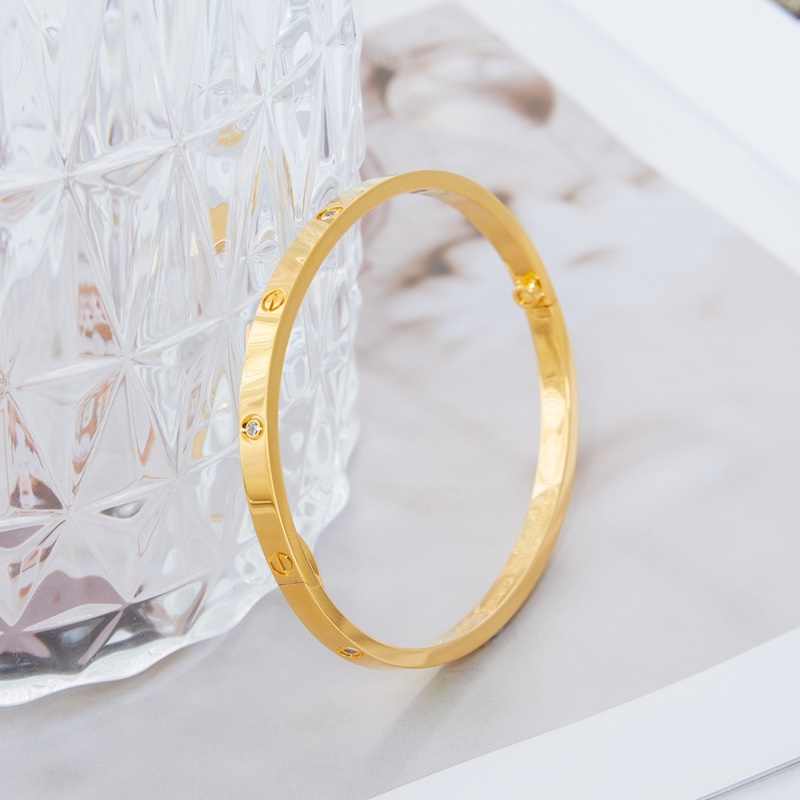 卡地亞 Cartier窄版六鑽手鐲 金黃色 [V金版本] 圈口[16 17 18