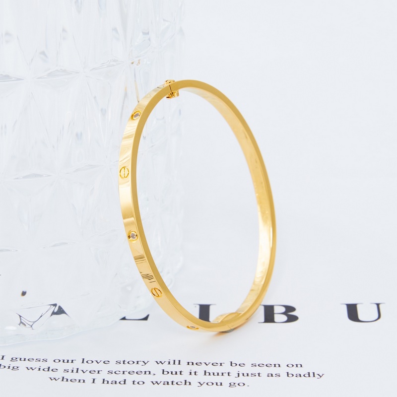 卡地亞 Cartier窄版六鑽手鐲 金黃色 [V金版本] 圈口[16 17 18