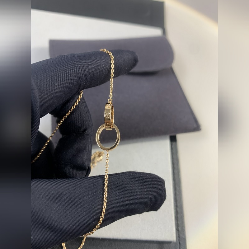 [原單對版] (配全套包裝) 無鑽雙環項鍊~ love雙環項鍊玫瑰金 經典的卡