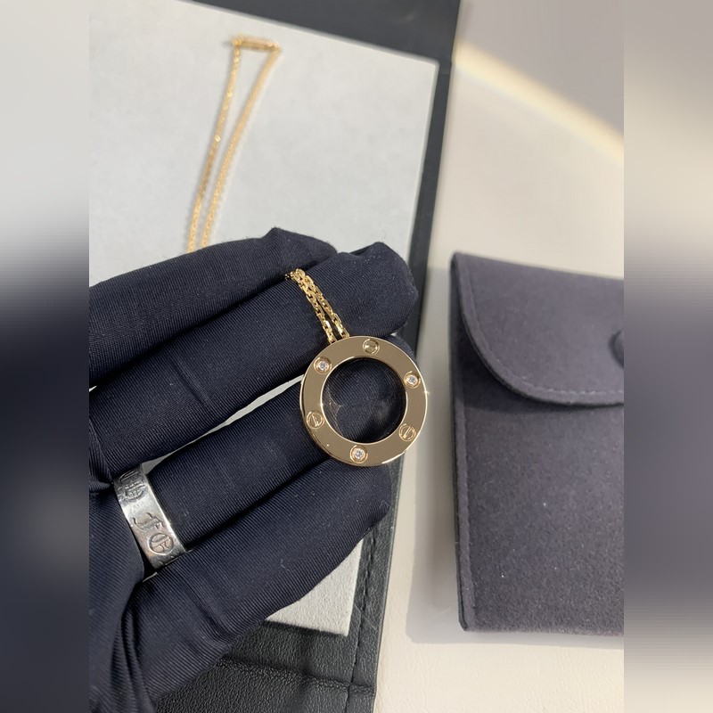 [原單對版] (配全套包裝) 三鑽大餅項鍊 love系列[色色R]大餅項鍊 很