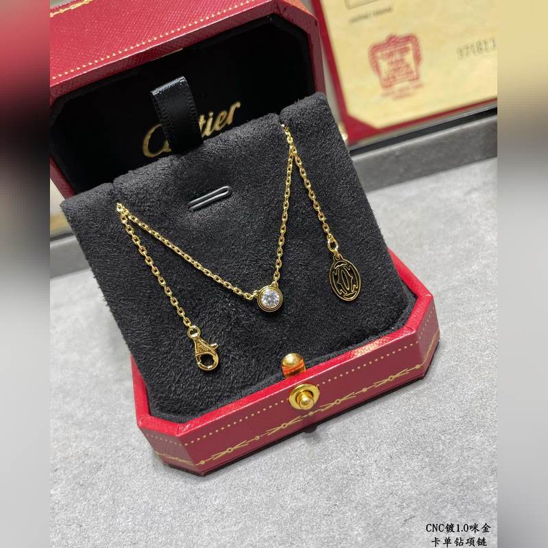 [原單對(duì)版] (配全套包裝) 卡地亞 Cartier單鑽項(xiàng)鍊。經(jīng)典制作 小巧的