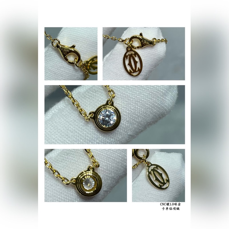 [原單對(duì)版] (配全套包裝) 卡地亞 Cartier單鑽項(xiàng)鍊。經(jīng)典制作 小巧的