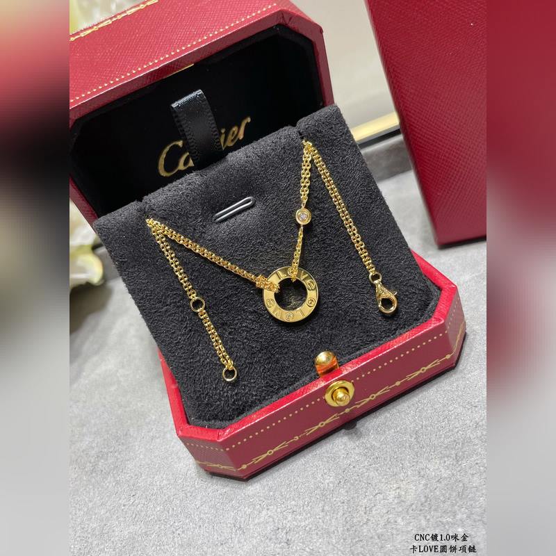 [原單對版] (配全套包裝) 卡地亞 Cartier經典LOVE雙面圓餅項鍊