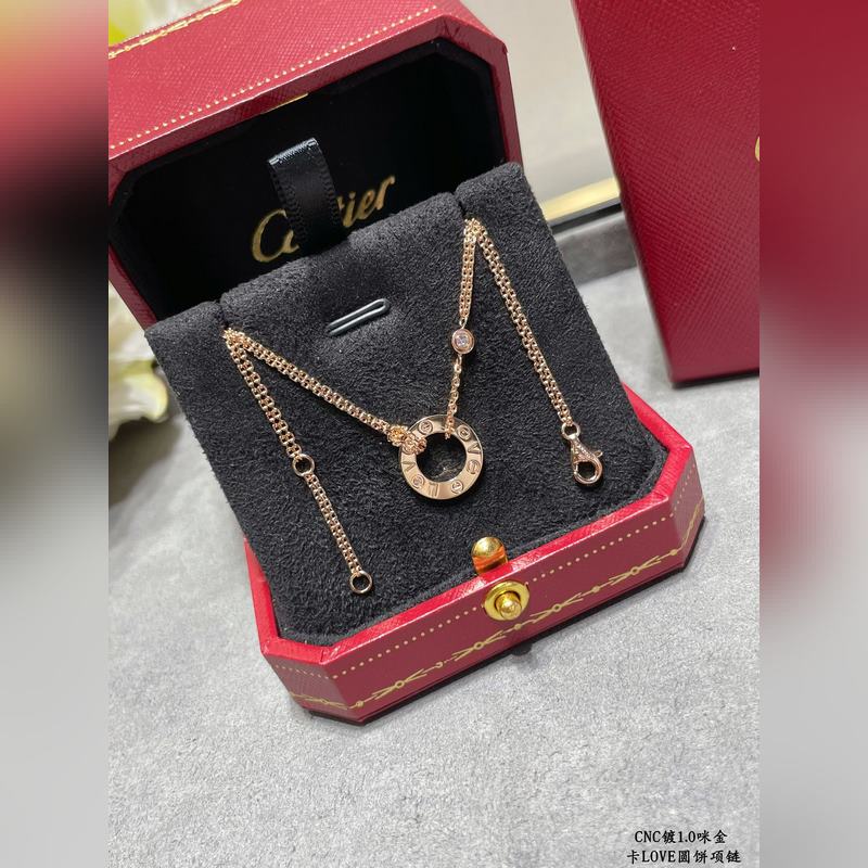 [原單對版] (配全套包裝) 卡地亞 Cartier經典LOVE雙面圓餅項鍊