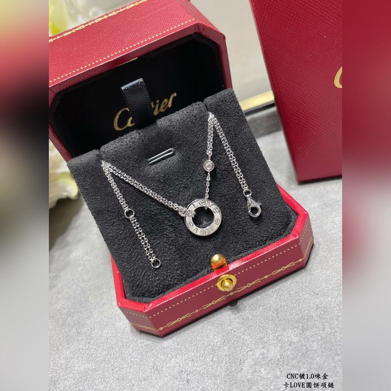 [原單對版] (配全套包裝) 卡地亞 Cartier經典LOVE雙面圓餅項鍊