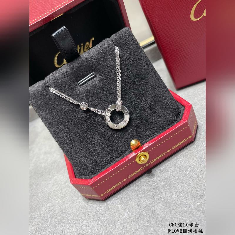 [原單對版] (配全套包裝) 卡地亞 Cartier經典LOVE雙面圓餅項鍊