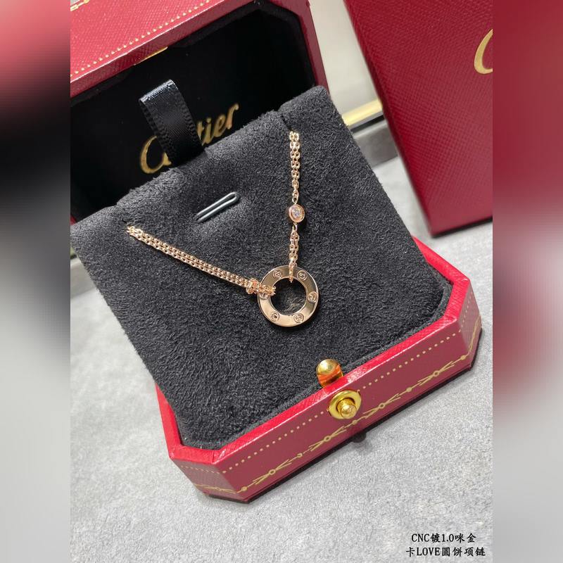 [原單對版] (配全套包裝) 卡地亞 Cartier經典LOVE雙面圓餅項鍊
