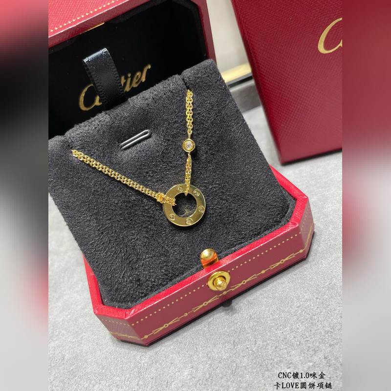 [原單對版] (配全套包裝) 卡地亞 Cartier經典LOVE雙面圓餅項鍊