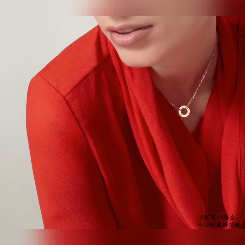 [原單對版] (配全套包裝) 卡地亞 Cartier經典LOVE雙面圓餅項鍊