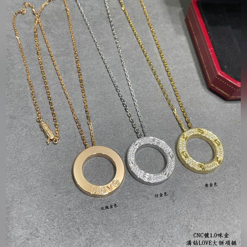 [原單對版] (配全套包裝) 卡地亞 CartierLOVE滿鑽大餅項鍊 實拍