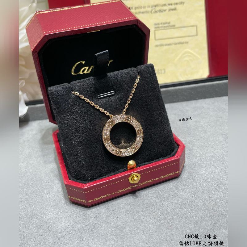 [原單對版] (配全套包裝) 卡地亞 CartierLOVE滿鑽大餅項鍊 實拍