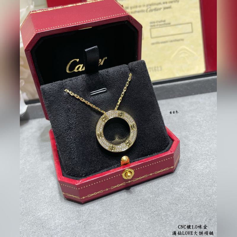 [原單對版] (配全套包裝) 卡地亞 CartierLOVE滿鑽大餅項鍊 實拍