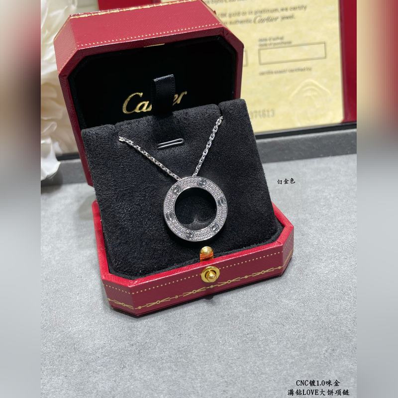 [原單對版] (配全套包裝) 卡地亞 CartierLOVE滿鑽大餅項鍊 實拍