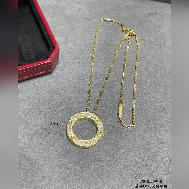 [原單對版] (配全套包裝) 卡地亞 CartierLOVE滿鑽大餅項鍊 實拍