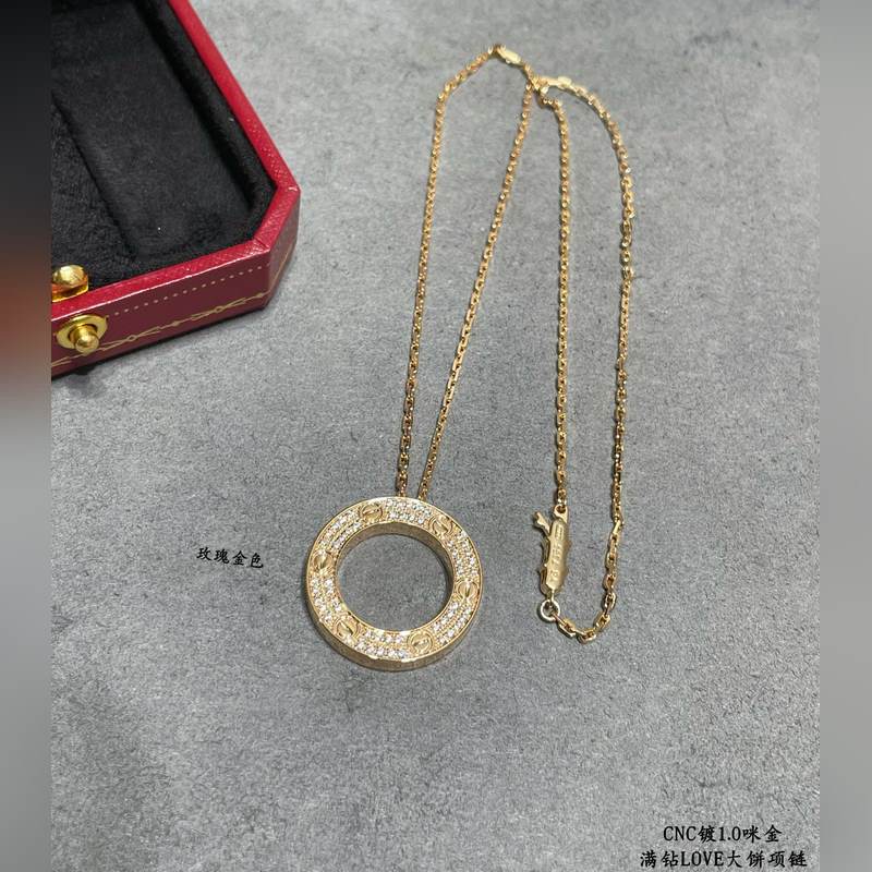 [原單對版] (配全套包裝) 卡地亞 CartierLOVE滿鑽大餅項鍊 實拍