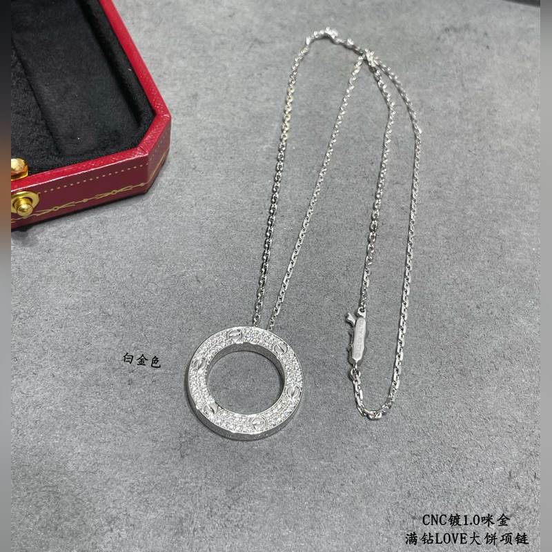 [原單對版] (配全套包裝) 卡地亞 CartierLOVE滿鑽大餅項鍊 實拍