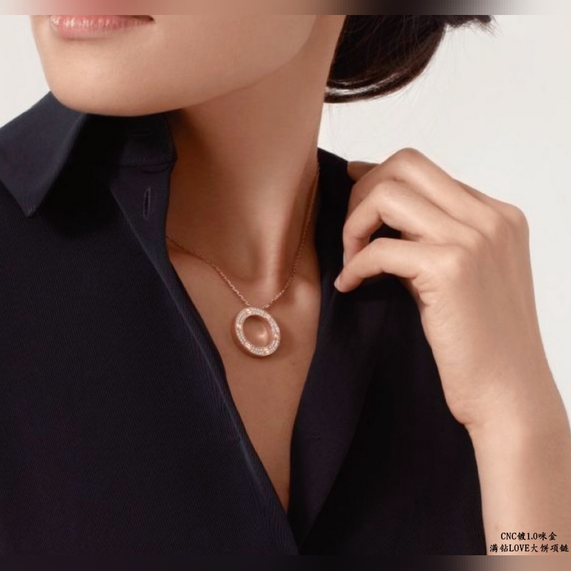 [原單對版] (配全套包裝) 卡地亞 CartierLOVE滿鑽大餅項鍊 實拍