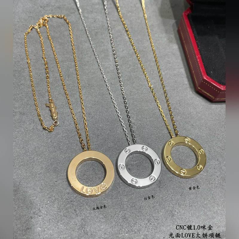 [原單對版] (配全套包裝) 卡地亞 CartierLOVE光面大餅項鍊 實拍