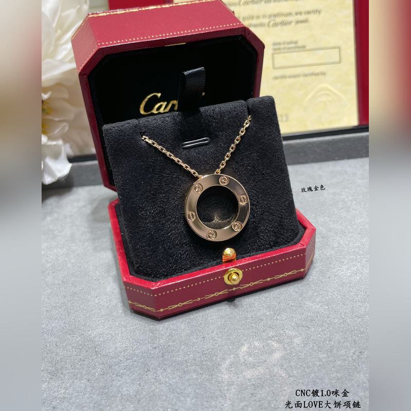 [原單對版] (配全套包裝) 卡地亞 CartierLOVE光面大餅項鍊 實拍