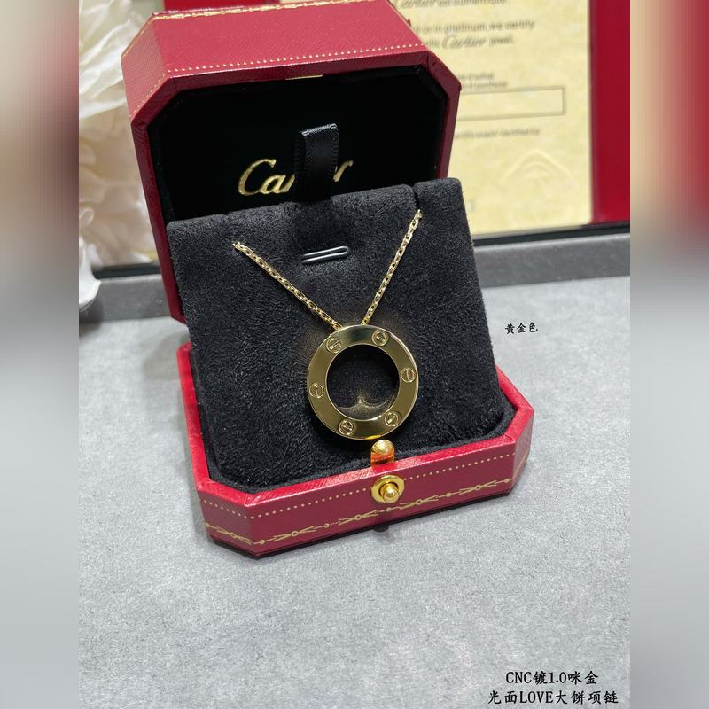 [原單對版] (配全套包裝) 卡地亞 CartierLOVE光面大餅項鍊 實拍