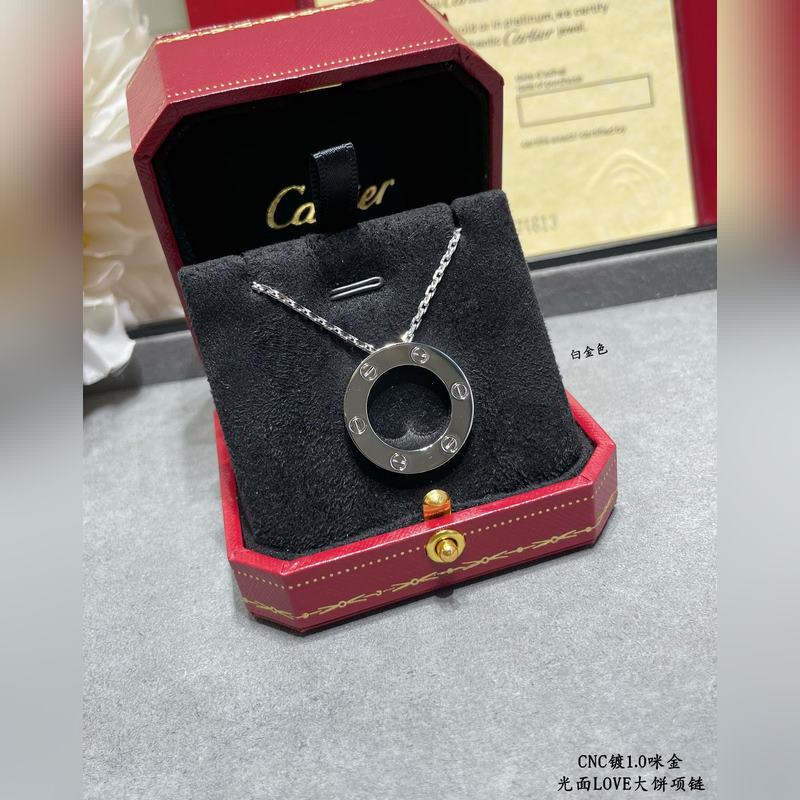 [原單對版] (配全套包裝) 卡地亞 CartierLOVE光面大餅項鍊 實拍