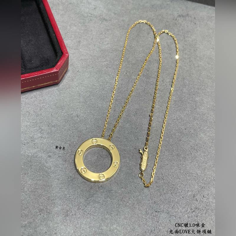 [原單對版] (配全套包裝) 卡地亞 CartierLOVE光面大餅項鍊 實拍