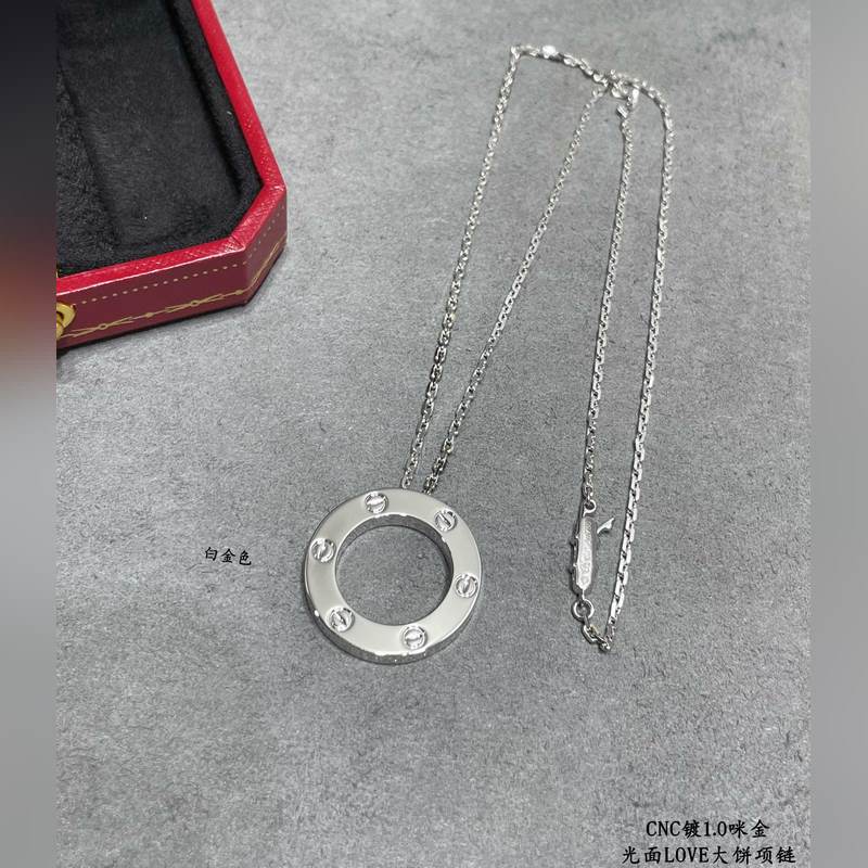 [原單對版] (配全套包裝) 卡地亞 CartierLOVE光面大餅項鍊 實拍