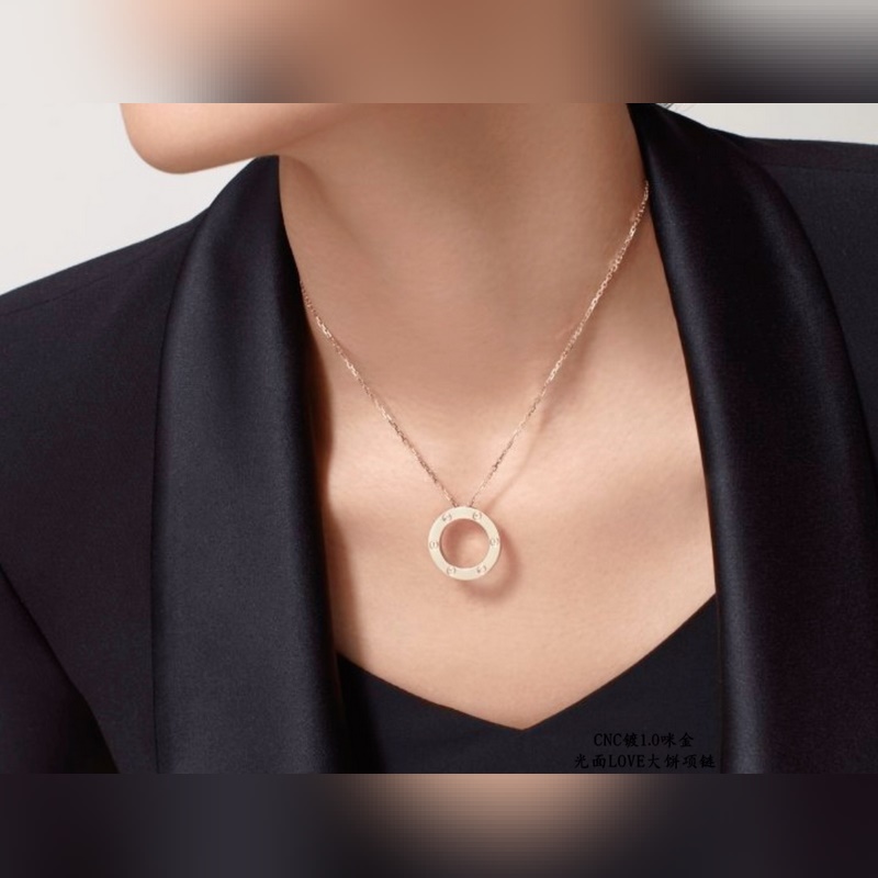 [原單對版] (配全套包裝) 卡地亞 CartierLOVE光面大餅項鍊 實拍