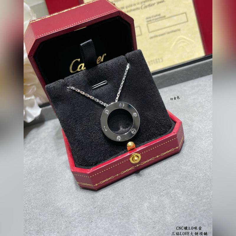 [原單對(duì)版] (配全套包裝) 卡地亞 CartierLOVE三鑽大餅項(xiàng)鍊 實(shí)拍
