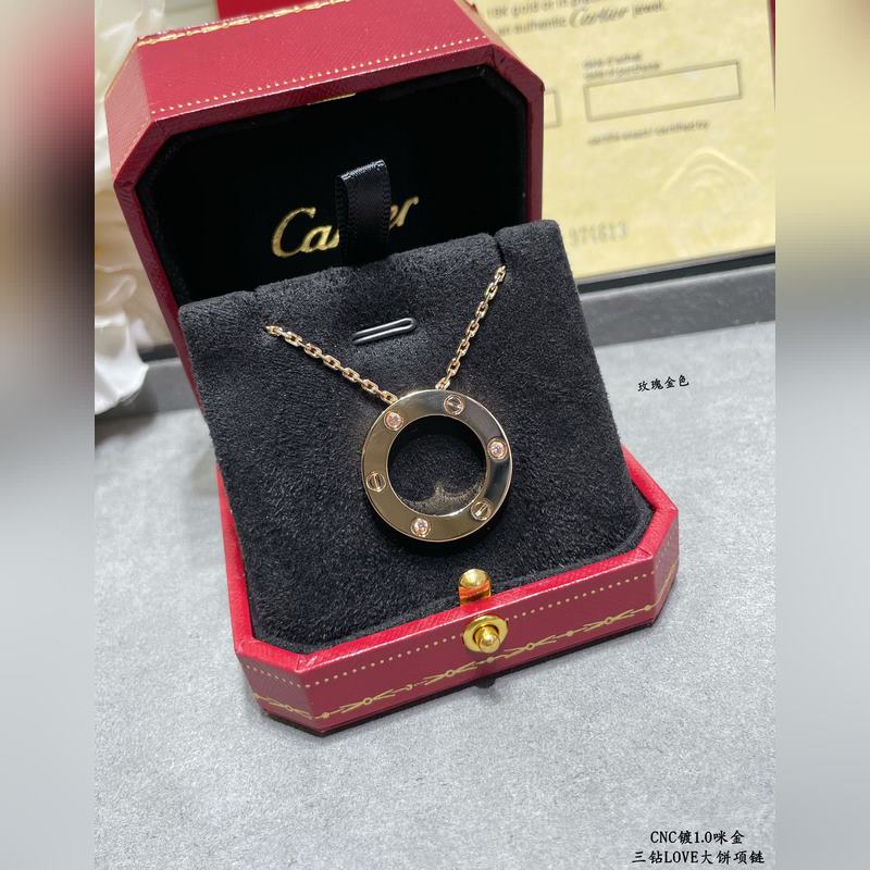 [原單對(duì)版] (配全套包裝) 卡地亞 CartierLOVE三鑽大餅項(xiàng)鍊 實(shí)拍