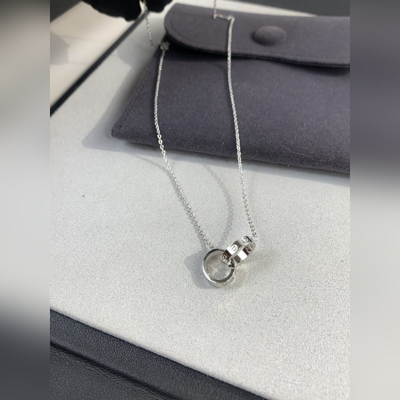 [原單頂級] (配全套包裝) love雙環(huán)項(xiàng)鍊玫瑰金 經(jīng)典的卡地亞 Cartie