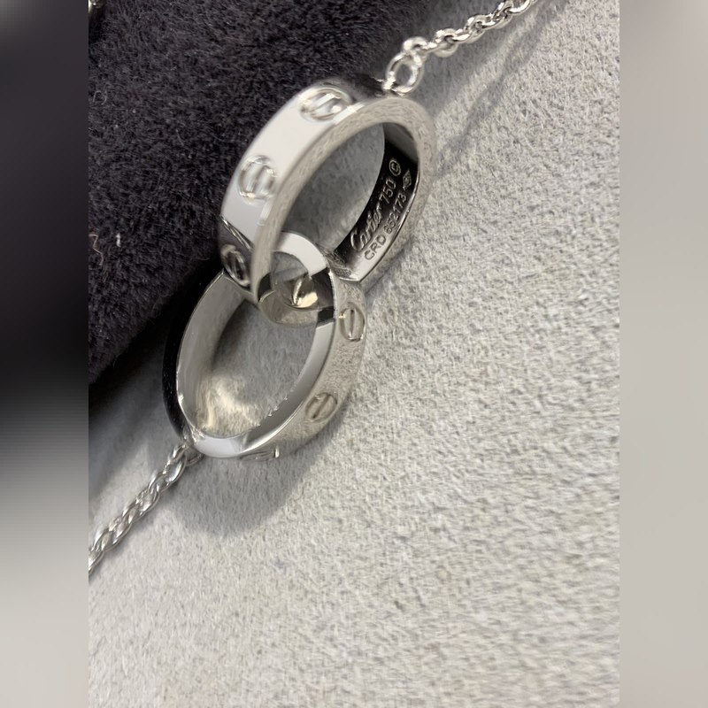 [原單頂級] (配全套包裝) love雙環(huán)項(xiàng)鍊玫瑰金 經(jīng)典的卡地亞 Cartie