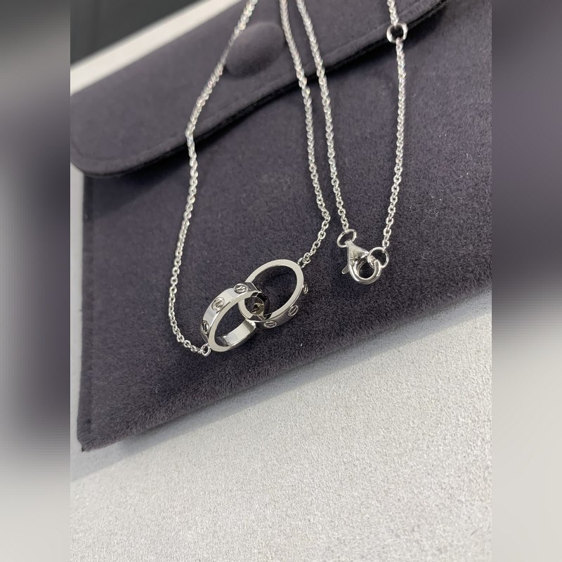 [原單頂級] (配全套包裝) love雙環(huán)項(xiàng)鍊玫瑰金 經(jīng)典的卡地亞 Cartie