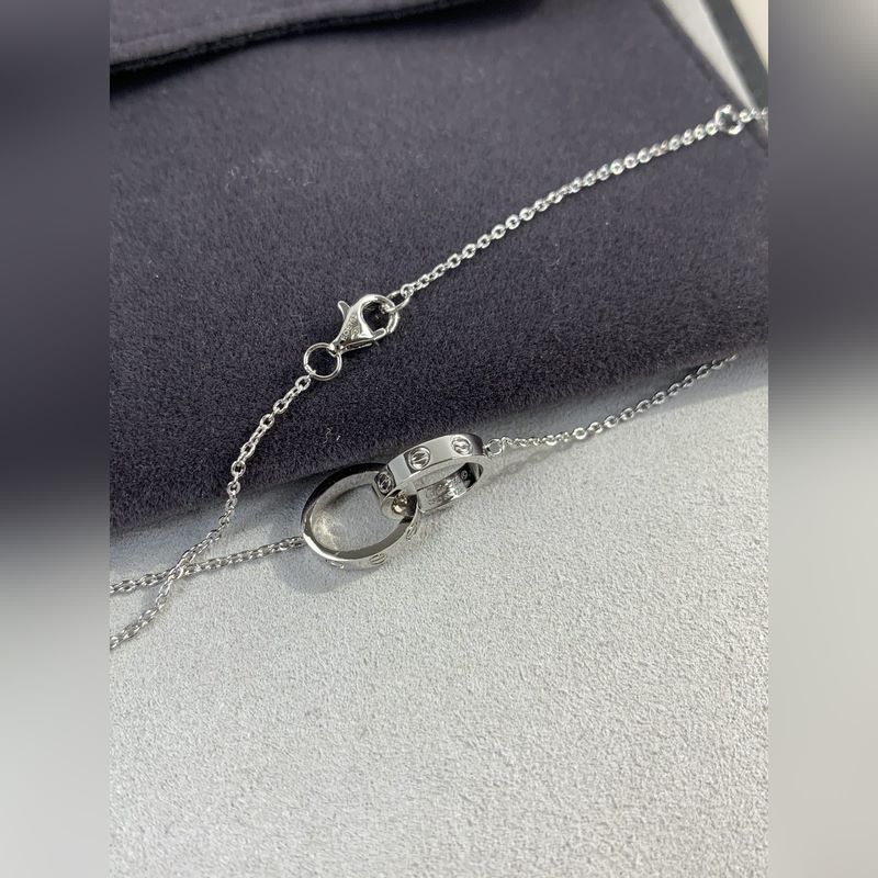 [原單頂級] (配全套包裝) love雙環(huán)項(xiàng)鍊玫瑰金 經(jīng)典的卡地亞 Cartie