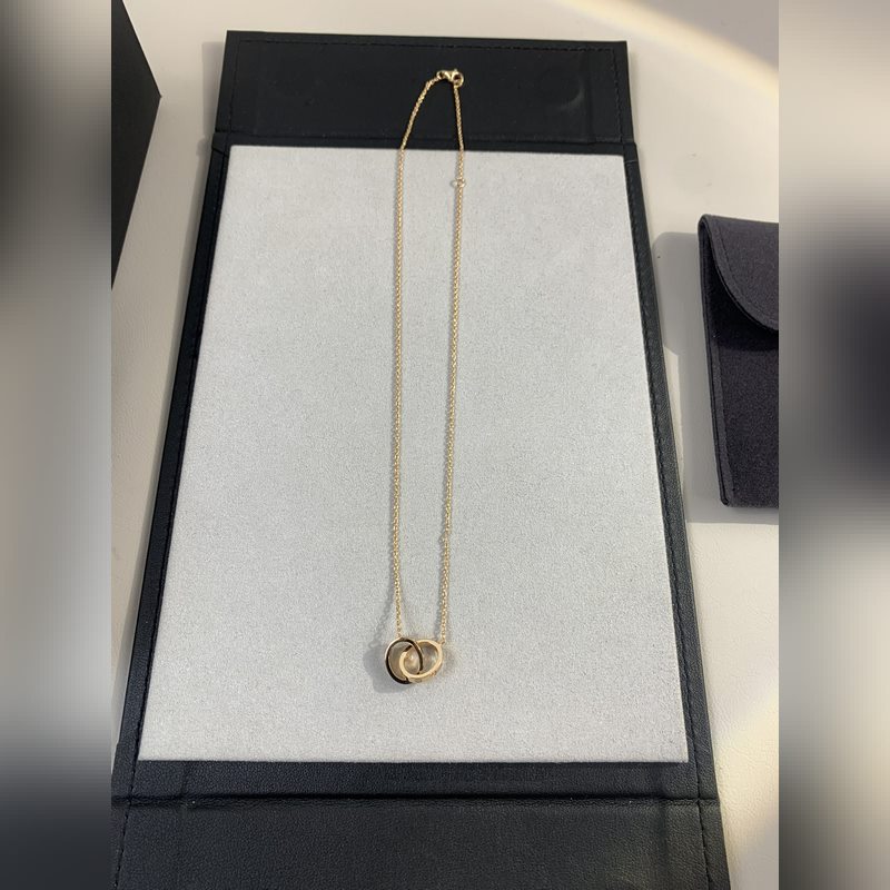 [原單對版] (配全套包裝) 無鑽雙環項鍊~ love雙環項鍊玫瑰金 經典的卡